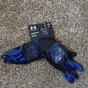 Under Armour Black & Royal Blue Batting Gloves